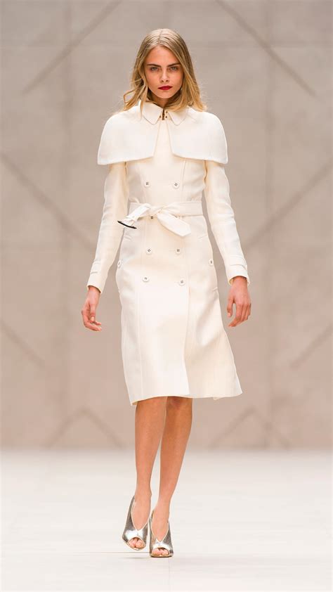 burberry prorsum white double duchess caped trench coat|Burberry trench coat size guide.